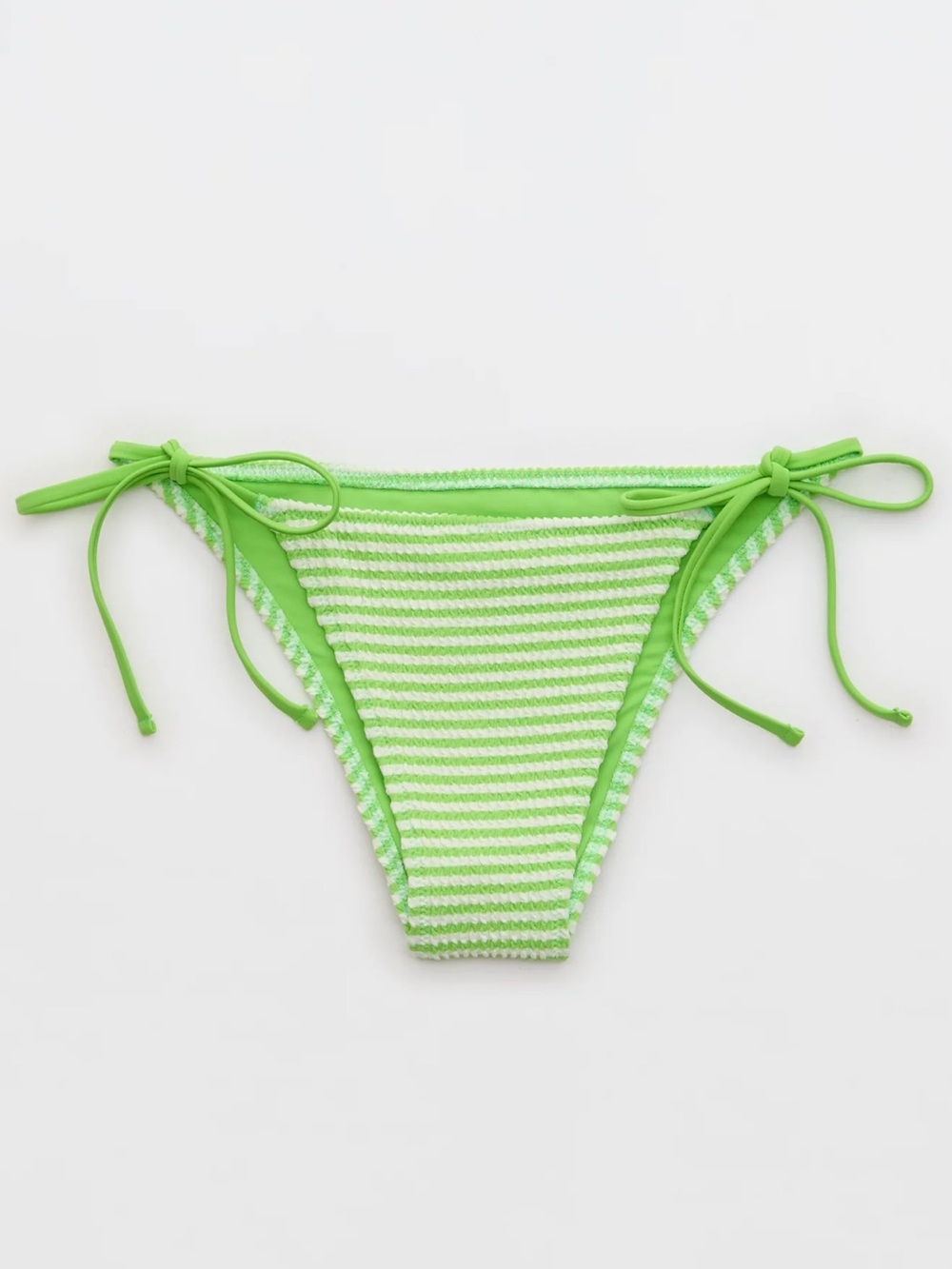 {Aerie} Brand New Crinkle Stripe Cheekiest Tie Bikini Bottoms